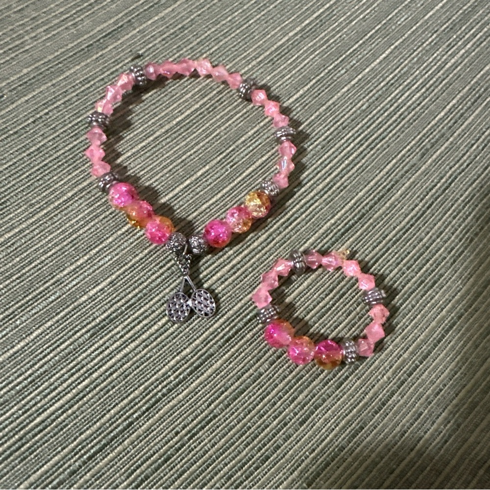 Pink Tennis Necklace Bracelet Fit American Girl Our Generation My Life As +